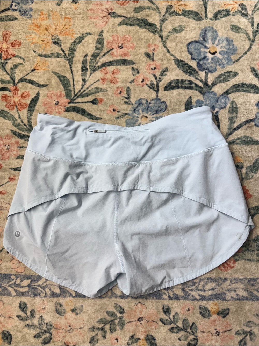lululemon athletica Pale Blue Women’s Athletic Shorts with Hidden Zip Pocket